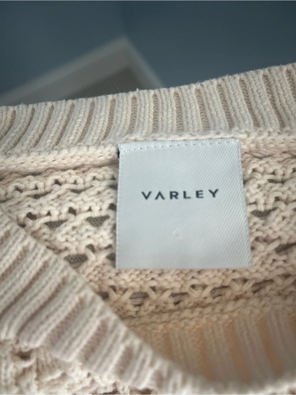 Varley Julianna Open Knit Short Sleeve Sweater Size Small